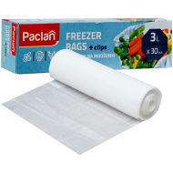 Pungi congelator cu clips 3 litri 25 x 32 cm Paclan 30 buc/cut